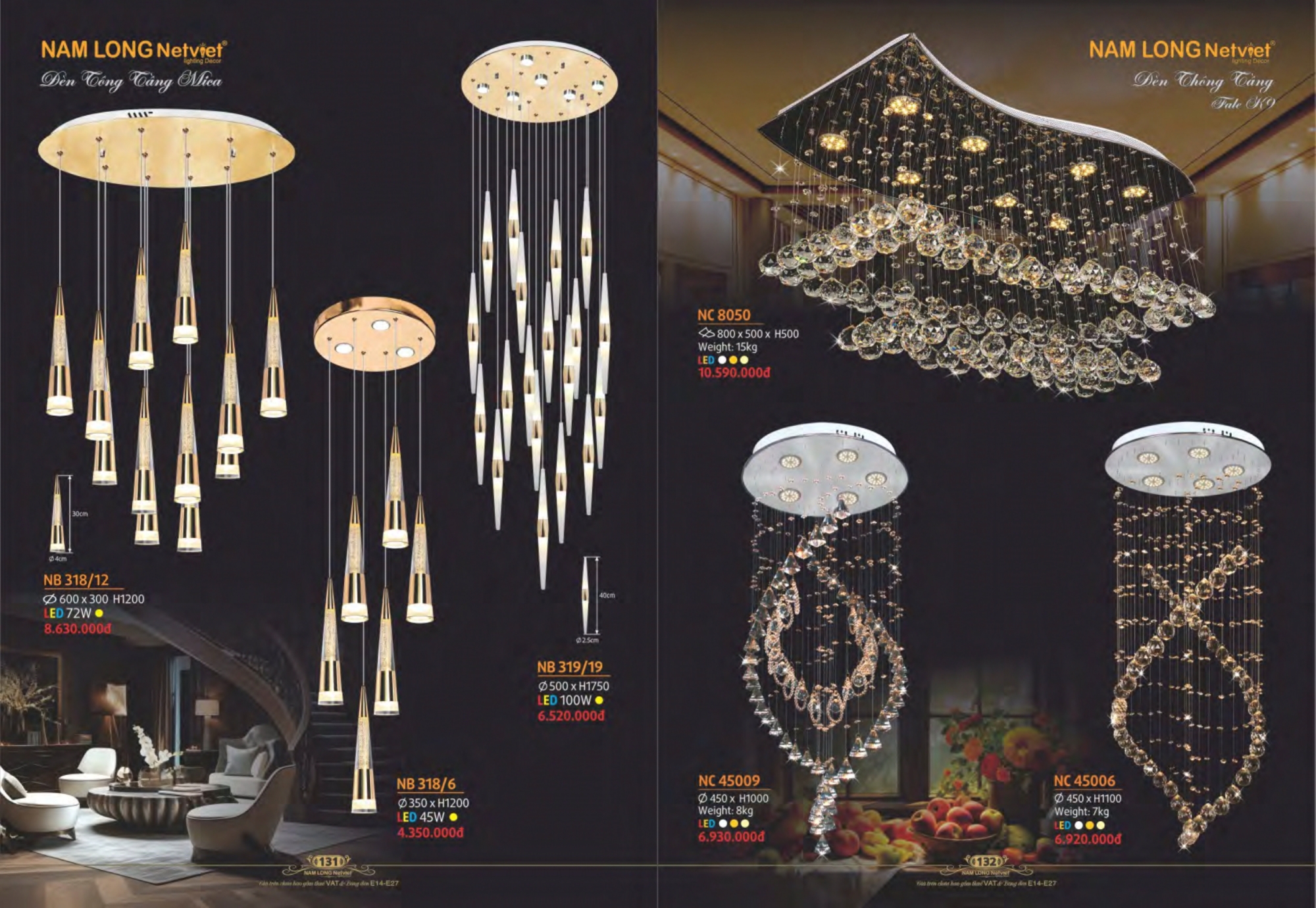 Bảng giá đèn trang trí Nam Long